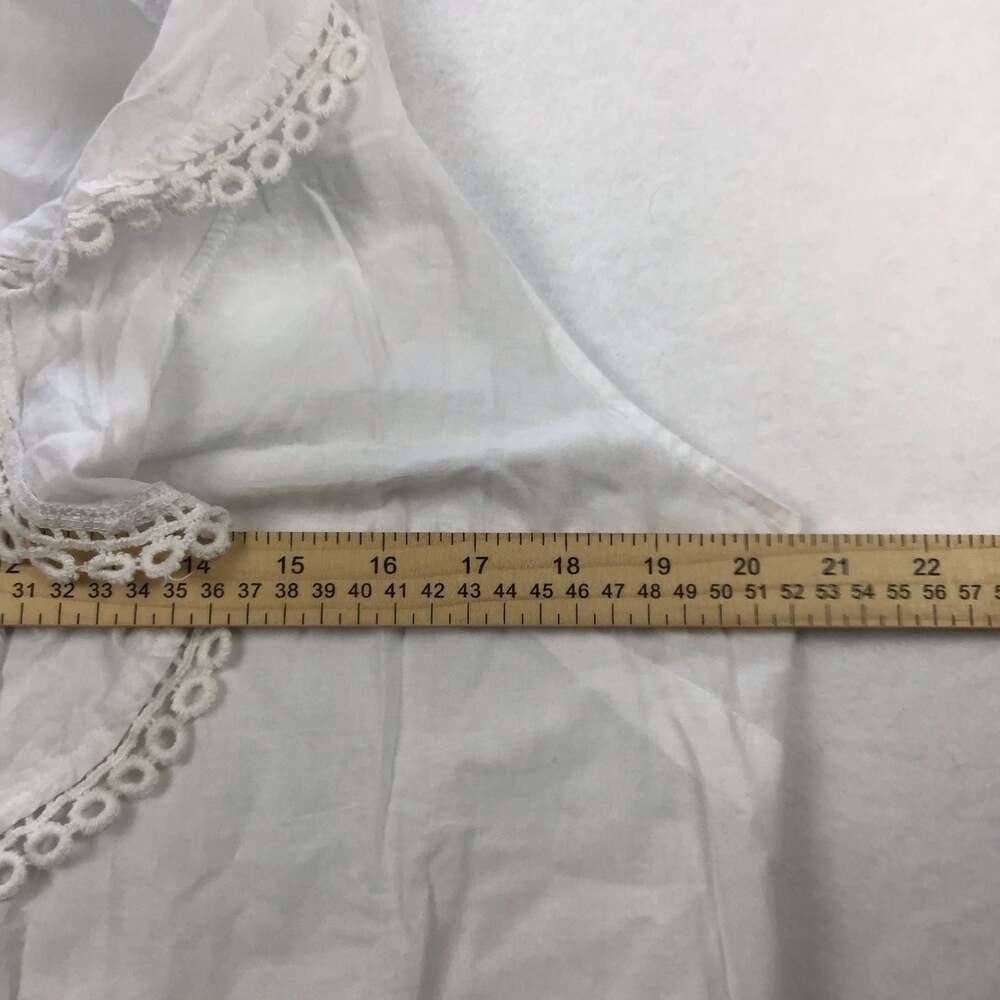 Mud Pie Sea Lady White Cotton Sleeveless Mini Cover Up Dress Lace Trim Large - Picture 7 of 10